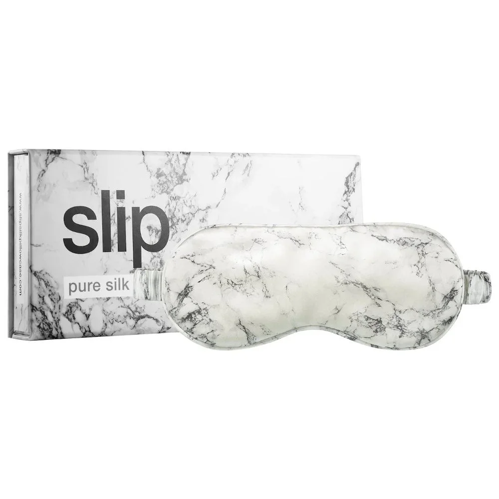 slip Marble Print Silk Eye Mask